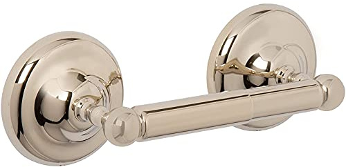 Croydex Grosvenor Spindle Solid Brass Toilet Roll Holder, Antique Gold | Wall Mounted | No Drill Required | Your Choice to Screw or Glue with Flexi-Fix Brackets | Modern Design | Fixings Included