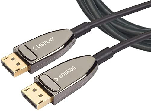 Techly 104028 Cavo Ottico Attivo DisplayPort 1.4 Active Optical Cable 8K@60Hz 32.4 Gbps Connettori a Scatto 10m Nero