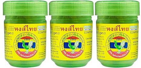 Hong Thai Inhalante de hierbas – Resfriado y gripe, descongestionante natural de hierbas de Tailandia, larga duración, 3 botellas