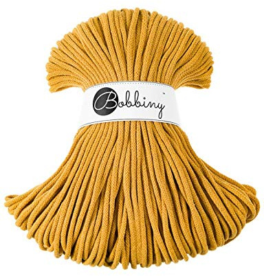 Bobbiny Oeko-Tex Kordel 5mm x 100 Meter für Makramee und Basteln in Mustard