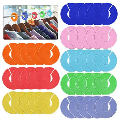 40 Stück Kleiderschranktrenner, 8 Farben, Trennwand für Kleiderbügel, für Kleidung, Baby-Kleiderschrank, Serie XXS bis XXXL mit Marker