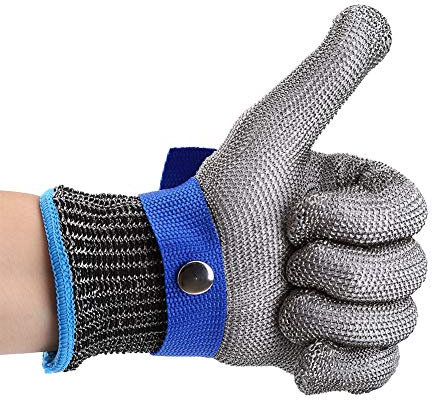 Estink Guanti Antitaglio Livello 5, Acciaio Inox per Ostriche, Carne, Sbucciare, Taglia M