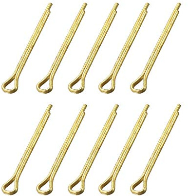 sourcing map Splinte, 2 mm x 20 mm, massives Messing, goldfarben, 10 Stück