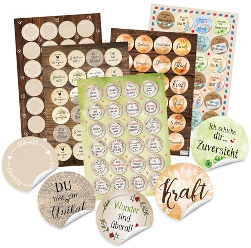 Logbuch-Verlag 120 Aufkleber Set Sprüche Geburtstag Liebe Spruchsticker Spruchaufkleber Blanko Geschenkaufkleber Postkarte