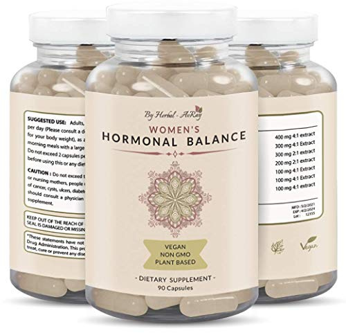 Hormone Balance for Women – Natural Female Energy & Mood Pills – Hot Flashes Menopause Relief Supplement with Vitex Chasteberry, Dong Quai, Maca Root Powder, Ginseng – 90 Veggie Capsules