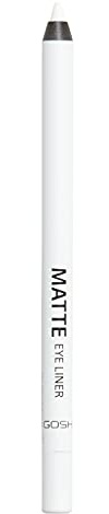 GOSH Matte Eyeliner in intensivem Weiß I cremig weiche Textur für einfaches Auftragen I hohe Deckkraft, ideal für Smokey Eyes I perfekt zu Maskara I vegan & parfümfrei I 001 Dover White