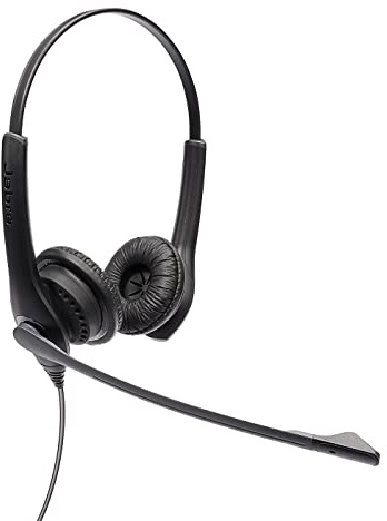 Jabra Biz 1100 EDU Stereo-Kopfhörer mit Mikrofon für Schüler - Headset mit Geräuschunterdrückung und Gehörschutz, Kunstleder-Ohrkissen und 3,5 mm Klinkenanschluss - Schwarz Einheitsgröße