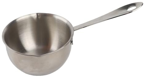 Smörvärmargryta, Mini Rostfritt Stål Allt i en Gryta, Liten Kastrull med Platt Induktionsbotten, Matlagningsverktyg för Mjölksmörvärmare(300ML)