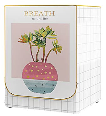 FANSU Copertura Lavatrice per Esterno per Lavatrici e Asciugatrice Stampa, Impermeabile Antipolvere Coprilavatrice da Esterno con Aperture Frontali Protezione Solare (M-5-6.5kg,Pianta rosa)