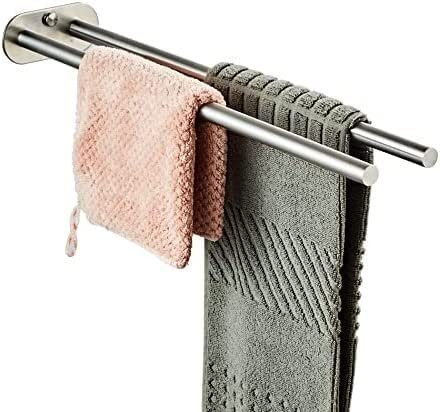 RUTAVM Handtuchständer Doppelarm Handtuchhalter 304 Edelstahl Handtuchhalter Schiene Wand Küche Aufhänger Regal for Handtücher Badezimmer Handtuchhalter für Badezimmer