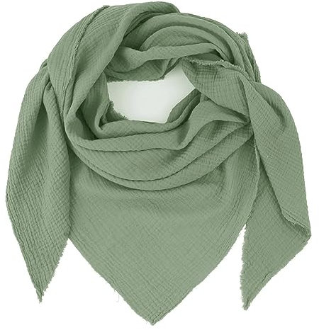 Glamexx24 Damenschal Musselin Dreieck Schal, XXL Schal verschiedenen Farben Halstuch Winterschal aus Baumwolle Hergestellt in Italien
