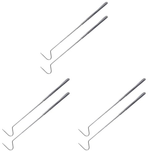 Warmhm 6 Stück Teleskop-Schlangenhaken Für Reptilien-Terrarien Edelstahl-Haken Einziehbarer Schlangenhaken Schlangenhandhabungswerkzeuge Lange Schlangenzange Reptilienfangzubehör