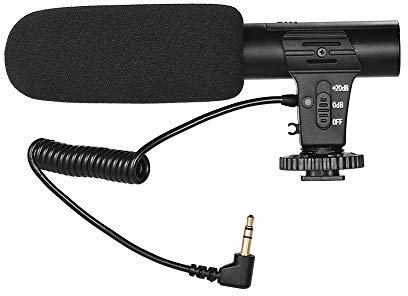 HUIOP Microphone d'enregistrement vidéo pour caméra, Mini Micro Super cardioïde pour Photographie, Interview, vlogging, pour caméscope DSLR
