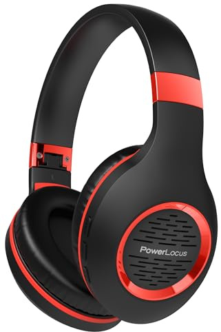 Bluetooth Headphones Over-Ear, PowerLocus Wireless Headphones, Hi-Fi Stereo Deep Bass, Soft Earmuffs Foldable Headphone with Built-in Microphone, Wireless and Wired Headset for Cell Phones,Tablets, PC