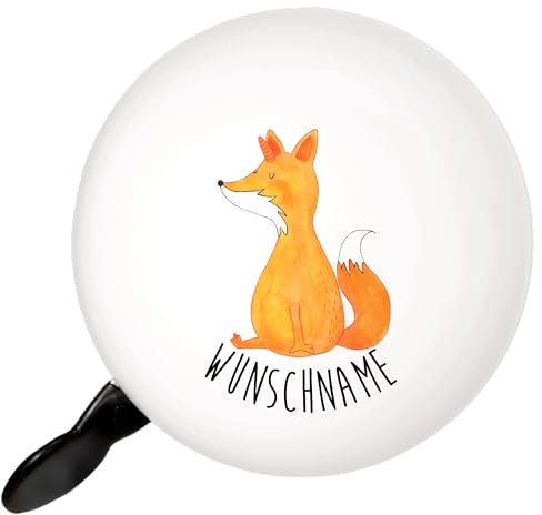 Mr. & Mrs. Panda Personalisierte Fahrradklingel Einhorn Wunsch - Geschenke, Unicorns, Füchse, Mit Namen, Gravur, Einhörner, Selbst Gestalten, Einfach Montierbar Wunschtext, Individuell, Fuchshörnchen