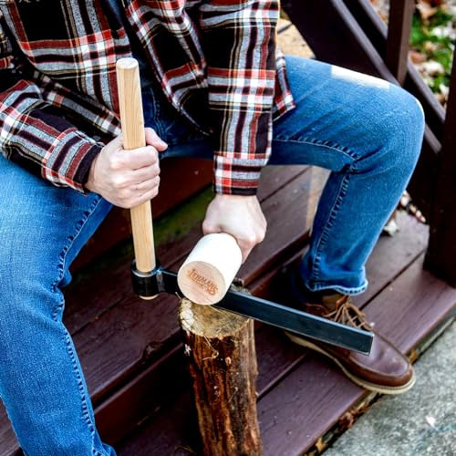 Lehman's Wood Froe and Mallet Set, for Wood-Splitting, Making Kindling and Woodworking, USA Made