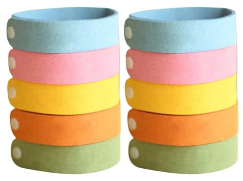 Confezione da 10 braccialetti repellenti per zanzare, braccialetti repellenti per insetti, senza DEET, sicuri per bambini e adulti, braccialetti repellenti per insetti impermeabili, braccialetti per