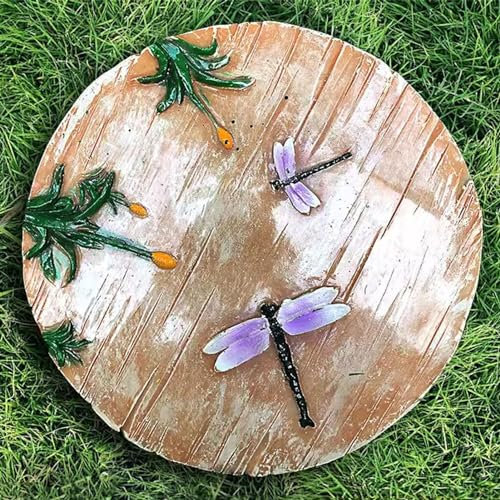 Innovz Trittsteine für Garten 11,8 Runde Trittsteine ​​für Den Gartenrasen, Veranda Hinterhof Trittstein Weg Gehweg, 1 Stück 6 Stück Trittsteine ​​mit Tiermotiv für Den Außenbereich(Color:Dragonfly)