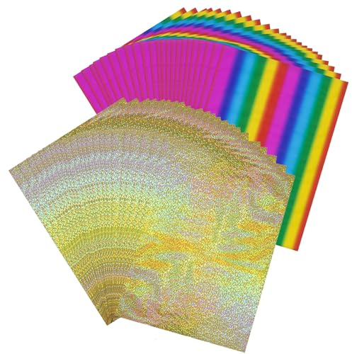 100 hojas de papel reactivo de tóner de 7.9 x 11.4 pulgadas, papel de aluminio para papel de aluminio para papel de aluminio por impresora láser y laminadora, para manualidades de papel de álbumes de