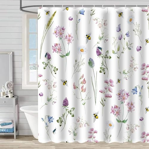 FAIRYGATE Badewannenvorhang Duschvorhang Motiv Vorhang Dusche Duschvorhang 180x180cm Textile Vorhänge aus Stoff Wasserdicht Anti Schimmel Waschbar Badezimmer für Badewanne mit 12 Duschringe B8019