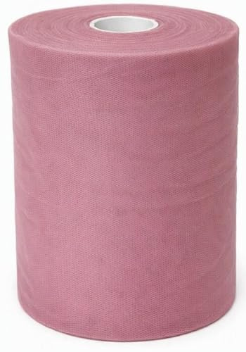 Tulle per Bomboniere, Rotolo Tulle 25cm x 100 Metri per Decorazioni Matrimonio e Tessuto Vario, Diverse Colorazioni per Mille Usi, Toulle Rotolo per Addobbi Gonna Tavolo, Casa (Rosa Antico)