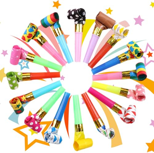 Lot de 50 Langue de Belle Mere,Sifflet Anniversaire,Sifflet Anniversaire Enfant,Sifflets pour Enfants,pour Anniversaire d'enfant,Fête Olympique,Souffleur de Fête,Jouet Trompette,Accessoires Fête Noël