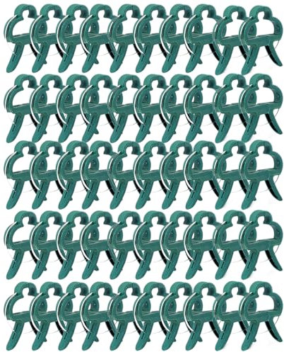 BRITECO 50 Pcs Plant Clips for Climbing Plants | Reusable Garden Clips for Vines, Tomatoes, Trellis, Flowers | Durable and Weather-Resistant Plant Support Clips for Greenhouse, Outdoor, Indoor