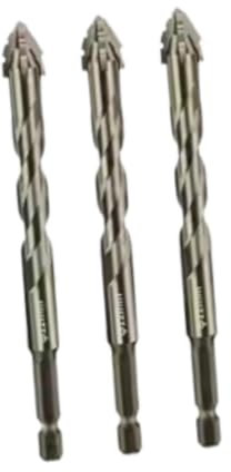 Milageto 3 brocas excéntricas con dientes de de cuatro ranuras, vástago hexagonal, multifuncionales, de alto rendimiento, brocas para hormigón y metal, 12mm