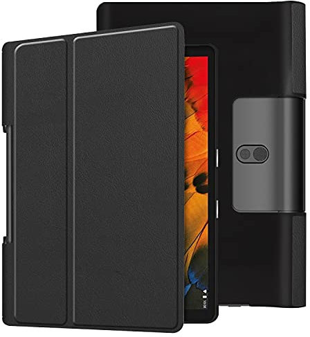 Tablet PC Väskor Fodral Fodral 无休 Compatible with Lenovo Yoga Smart Tab 10.1 (YT-X705F) Tablet Case Lightweight Trifold Stand PC Hårdbackskydd med trifold & auto wake, sova(Siyah)