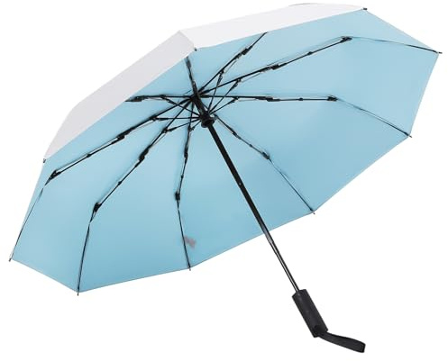 LIDOMPO UPF 50+ Travel Compact UV Umbrellas For Sun Protection Automatic Open Close Sun Umbrella UV Protection for Walking (Turquoise)