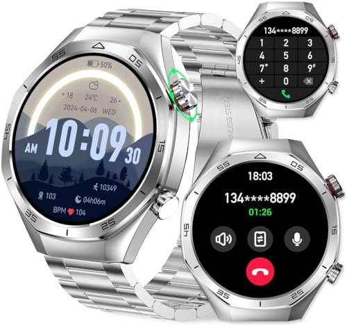 Montre intelligente pour homme avec écran tactile HD de 1,52 IP67 - Étanche - Traqueur de fitness avec appels Bluetooth 24h/24 et 7j/7 - Moniteur de fréquence cardiaque/sommeil compatible avec