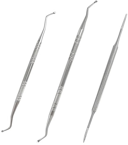 3-Piece Stainless Steel Toenail File Set, Double-Ended Nail Care Tools | Each metal nail file has double-ended tips for cleaning around nail edges and pairs neatly with ingrown toenail clippers.