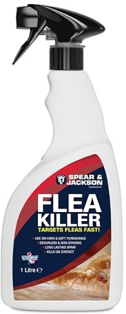 Spear & Jackson Flea Killer, 1 Litre Spray, Multi-Insect Control for Hard and Soft Furnishings