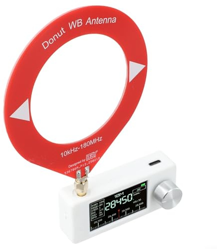 Pumixiy Ricevitore radio tascabile SI4732, radio digitale a banda piena da 0,5-108 MHz, con antenna ad anello, schermo IPS da 1,9 pollici, batteria AM FM USB LSB 800 mAh (bianco)