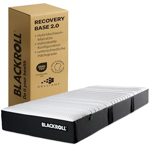 BLACKROLL Recovery Base 2.0 – anpassbare Matratze mit Dual-Core Schaumkern, CELLIANT® Bezug & Softbalance-Topper, 90 × 200 cm