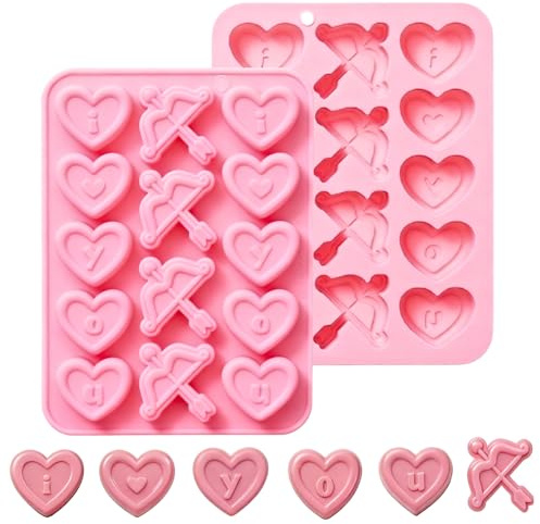 Heart Arrow Silicone Chocolate Mold, 14 Cavities Silicone Mold | Valentine's day themed baking mold, suitable for making chocolates, candies, ice cubes and jelly