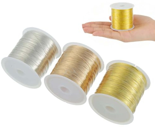 100m x 3 Spule Schmuckdraht 0.3mm,Minging Basteldraht Dünn Lichtbeständig Und Leicht Zu Schneiden Zu Schmuckherstellung Bastelarbeiten Kupferdraht Basteldraht