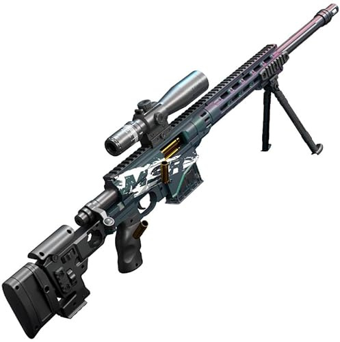 Spielzeug Scharfschützengewehr Kinder Schaumstoff-Blaster Gewehr mit 20 Weichen Bällen, Übergroß Soft Bullet Sniper Toy Gun MSR Geeignet für Kinder und Erwachsene, 120 cm (Blau)