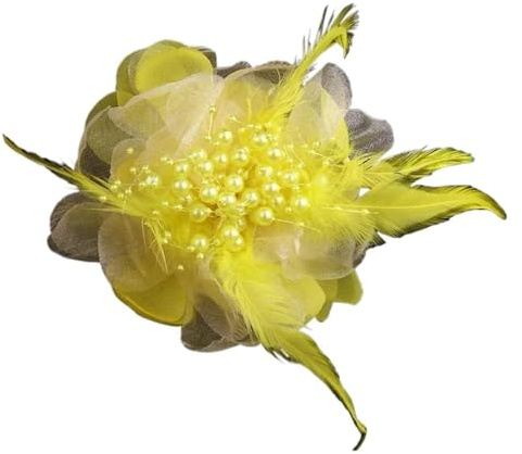 Feder Ansteckblume Mode Tuch Kunst Blume Brosche Frauen Große Feder Stoff Corsage Revers Pin Und Kleidung Zubehör für Hochzeit, Party, Kostüm