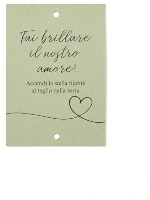 Etichette Scintille Luminose Matrimonio verde salvia Biglietti Stelline Scintillanti in Cartoncino di Alta Qualità Decorazioni Matrimonio 40 pezzi