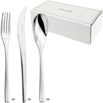 COUZON - Set 18 couverts spécifiques pour l'entrée, le fromage et le dessert pour 6 personnes - Persane - Acier inoxydable 18/10, Finition Miroir, Epaisseur 3 mm - Inox