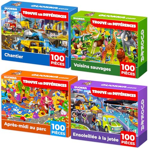 Bodenpuzzles für Kleinkinder - Geschenk Spielzeug Mädchen and Junge ab 7 8 | Bodenpuzzles für Kleinkinder - 4x100 Teile - Afrika Puzzles für Kinder im Alter von 4-6