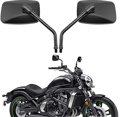 BREDUXSER M8 M10 Cromo Espejo de la Motocicleta, Espejo retrovisor de Moto Compatible con Shadow Rebel VTX 1300 1800 Vulcan VN 500800 1500 1600 SV650S Boulevard Scooter Street Bike (Negro#1)