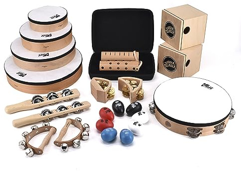 Voggenreiter Rhythmik-Set 1 für die Schule, 14-teilig inkl. Aufbewahrungs-Kiste, für bis zu 10 Kinder, ab 6 Jahre