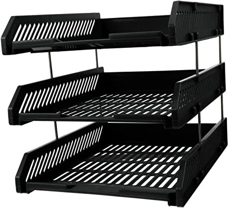 EXCEART 1stück Stufiger Kunststoff Dokumentenorganizer Für Schreibtisch Stapelbar Für Büro Und Zuhause Platzsparend Für Briefe Magazine Und