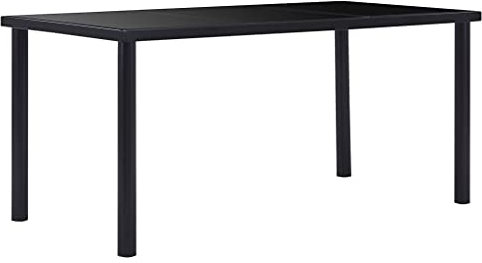 ULUYYUC konsolentisch ausziehbar Schreibtisch eck küchentisch esstisch stühleEsstisch Schwarz 160 x 80 x 75 cm HartglasGeeignet für Esszimmer, Küche, Wohnzimmer