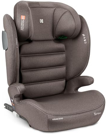KikkaBoo Seggiolino Auto 15-36 kg ISOFIX i-TRACK, Gruppo 2-3 da 3.5 a 12 Anni, i-Size, Protezione Laterale SPS, Poggiatesta Regolabile 12 Posizioni, Beige