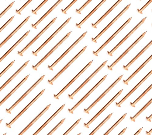 Design61 50 chiodi in ferro, 2,0 x 51 mm, con testa conica, in rame, isolanti