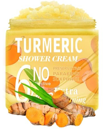 [1 Pezzo] Scrub Alla Curcuma Per Viso E Corpo, Scrub Esfoliante Per Corpo Alla Curcuma Da 350 G, Crema Viso Schiarente Scrub Zucchero, Crema Schiarente Per Pelle Scura, Addome, Gambe, Glutei
