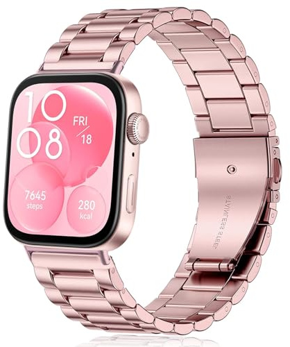 Issinlky Metallband för Huawei Fit 3/4/4 Pro, Armband i rostfritt stål för Huawei Fit 3/4/4 Pro Herren Damen